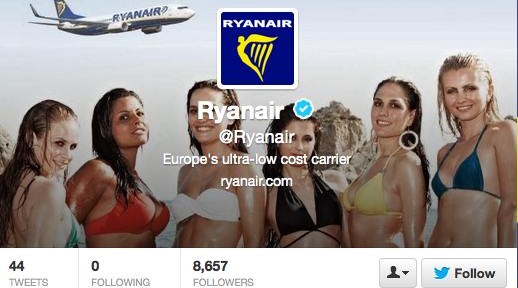 Ryanair's twitter a/c September 2013